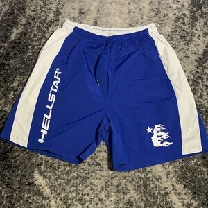 Hellstar blue and white shorts men’s size large netted inside athletic shorts